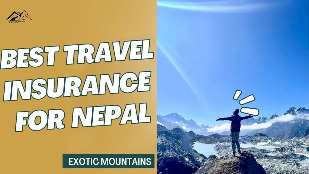 Seasoned traveler overlooking the Himalayas, holding worn insurance policy at sunrise.